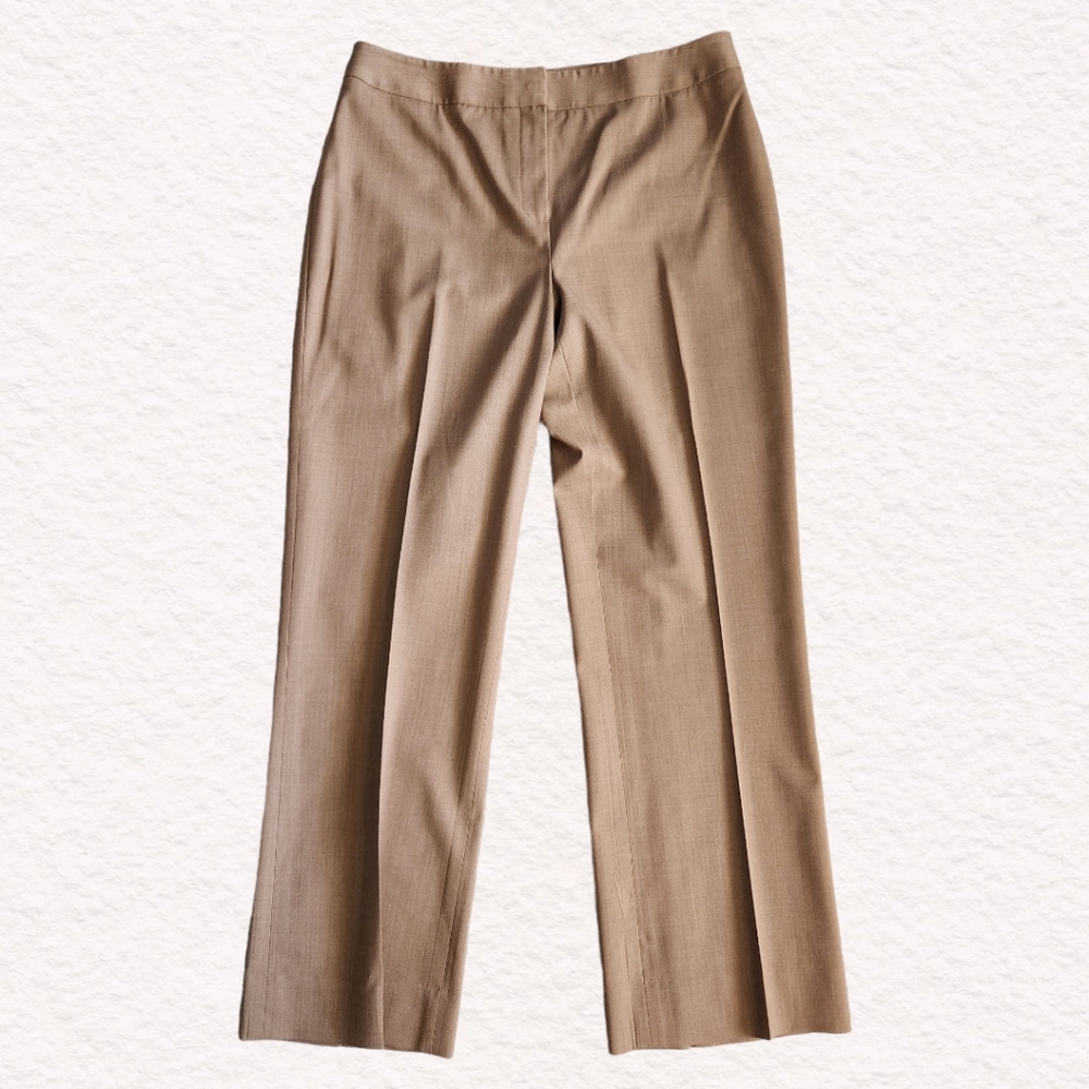 Lafayette 148 New York Tan Virgin Wool Trousers Women's Size 4